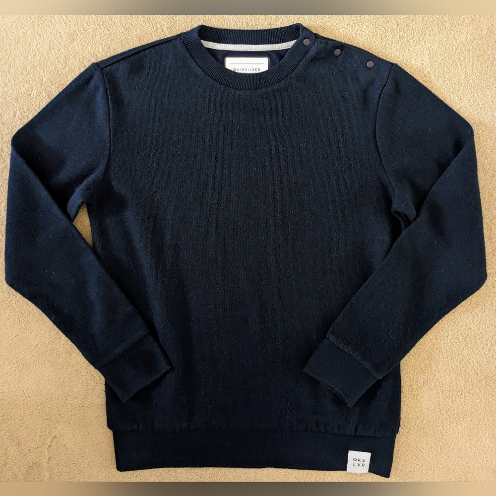 Quicksilver Navy Sweater with Button detail - size M